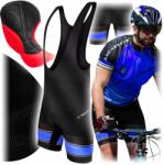 Ercole Férfi kerékpáros rövidnadrág gél betéttel, M-es méret, kantáros, biciklis nadrág (R0042_M_NIEBIESKIE)