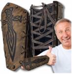  Középkori férfi karkötő x1 bőr csuklópánt védő (Męska bransoletka skórzana brązowa ochraniacz)