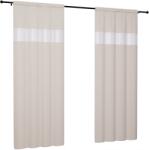 NOW-ART Kész függöny cirkónia kövekkel 145x240 szalagon, ráncolóval, sima matt függöny (Zasłonki z cyrkoniami jasny beż 240)