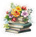 Coricamo Keresztszemes hímzés Hímző szett Virágos könyvgyűjtemény (Z 10781)