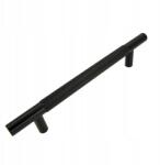 B&B Bútorfogantyú, bordázott korlát, 128 mm, fekete. Fém fogantyú szekrényhez (U109 L128 CZ)