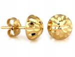 Lovrin Gyémántos arany fülbevaló 585 fényes félgömbök stekkeres tűvel 14kt