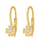 Lovrin Finom női arany 585-ös fülbevaló lóhere formával, cirkónia kövekkel, ajándékba (61113582)