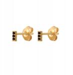 Lovrin Női arany fülbevaló 585 fekete kövekkel, 0, 75g, 14k ékszerész (61127466)