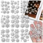  9 darabos, ünnepi ablakmatrica szett, csillogó hópehely mintával (Zestaw 9 Arkuszy Świątecznych Naklejek)