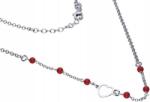 Lovrin Ezüst nyaklánc 925 elegáns szívecske piros korallokkal ajándék (Lovrin)
