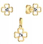 Lovrin Kolczy és medál szett 585 14k 1, 52g lóhere sárga fehér arany (59309429)