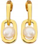 Lovrin 925-ös sterling ezüst női fülbevaló, aranyozott, természetes gyöngy gömbbel (Lovrin)