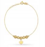 Lovrin Arany karkötő 585 14k áttört gömbökkel és szívvel 1.84g (58716908)