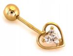 Lovrin Arany köldökpiercing 585 szív cirkóniával, 14 karátos szív alakú ajándék