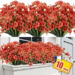  Művirágok Dekorációhoz, 10 Csomag, Piros Selyem (B0967W11TC)