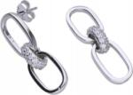 Lovrin 925-ös ezüst fülbevaló, láncszem mintás, lógós, ajándékba is kiváló, bedugós (Lovrin 63052)