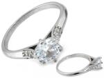Lovrin Ezüst gyűrű 925 fehér kővel, 2.69g cirkónia kövekkel, 17-es méret ajándék