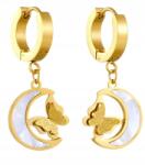  Aranyozott, 316L Sebészeti Acél Fülbevaló Hold Pillangó lógó
