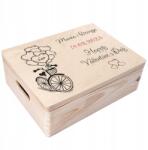 Creative Deco Valentin-napi doboz gravírozással, ajándék, kívánságok a szeretett személynek, 40x30 (JANCDSD140CUSTOMLOVEBIKEMINBOXFBM)