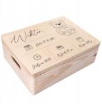 Creative Deco Emlékdoboz születés ajándék keresztelő méteráru uv nyomtatás 40x30x14cm (JANCDSD140CUSTOMBEARLINEFBM)