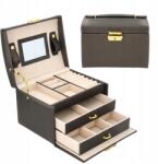 Korbi Ékszertartó Doboz Tágas Elegáns Doboz Tükör Fekete (EX-C7BL)