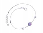 Lovrin Ezüst 925 karkötő lila opállal, divatos mintával, elegáns ajándék (Lovrin 63644)