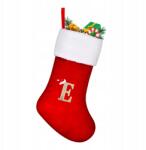 Nagy, 45 cm-es piros karácsonyi zokni "e" betűvel (B0CLRS6HRP)