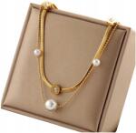 EdiBazzar Aranyozott női nyaklánc Celeb stílusú, boho, 18K arannyal futtatott, 316L sebészeti acélból (ZŁOTY Elegancki Naszyjnik Kolia Celebrytka)