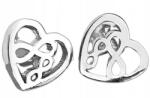 Lovrin 925-ös ezüst fülbevaló, szívecskés, végtelen jellel, áttört szív mintával, stekkeres (Lovrin)