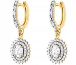 ZŁOCISTO Fülbevaló Arany Laboratóriumi Gyémántok Akasztós Ajándék Gravírozás (DLA DZIEWCZYNY NARZECZONEJ)