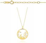 Lovrin Arany nyaklánc 585-ös finomságú, anker lánccal és New York kör alakú medállal, 14K, divatos (Lovrin 85991)