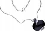 Lovrin Ezüst nyaklánc 925-ös finomságú, kerek ónix köves, 8, 00g súlyú, divatos mintás, ajándéknak is kiváló (Lovrin 52057)