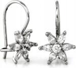 Lovrin 925-ös ezüst női fülbevaló, virágos, cirkónia köves, klasszikus, divatos, akasztós