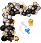  Arany és fekete lufi szett 94 db-os girland Lufik szilveszteri buli ezüst