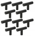 B&B 10 db Fém bútorfogantyú, fekete, modern stílusú szekrénygombok (Z10 G105 CZ)