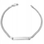 Lovrin 925-ös ezüst karkötő finom páncéllánccal, sima lemezzel, divatos mintával