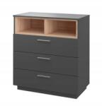 Vicco Komód 3 Fiókkal és Polcokkal, Tálalószekrény Nappaliba, Hálószobába Tágas, Nagy Méretű (MOBEL 4105)