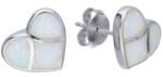 Lovrin Ezüst 925 szív alakú fülbevaló opállal, egyedi bedugós ékszer ajándékba (Lovrin 63497)