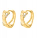 Lovrin Elegáns arany karika fülbevaló divatos mintával és cirkónia kövekkel, 585-ös aranyból (61110535)