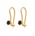 Lovrin Női arany fülbevaló 585 fekete kővel, 0, 89g, 14 karátos, divatos, ajándékba (61130767)