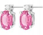 ZŁOCISTO Fehér Arany Fülbevaló Rózsaszín Topázzal És Gyémántokkal Arany 585 14K Ajándék (DLA DZIEWCZYNY NARZECZONEJ)