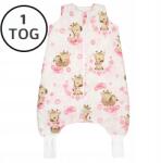 Ankras Bélelt Hálózsák Nadrágszárakkal 74-86 S 1 Tog Pamut 100% Lengyel Termék (ŚZN ocieplany ROZMIAR S 68-86 ŻYRAFKI RÓŻOWE)