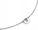 Lovrin Női nyaklánc, ezüst 925, celebritás stílusú, kör alakú medállal, 46 cm hosszú