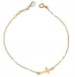 Lovrin Arany női karkötő 585-ös finomságú, celebkarkötő sima kereszttel és fehér cirkóniával (64285768)