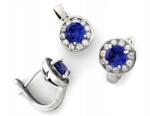 Lovrin Ezüst finom szett 925 kék köves fülbevaló és medál (Lovrin)
