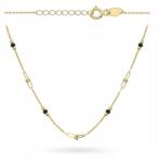 Lovrin Arany nyaklánc 585 fekete kővel, 2.62g, hosszú szemek, golyók, ajándék (58817081)