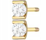 ZŁOCISTO Arany Fülbevaló Gyémántokkal, Csavaros, 585 Arany, Ajándéknak, Gravírozható (DLA DZIEWCZYNY NARZECZONEJ)