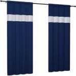 NOW-ART Kész függöny, sima, 145x220, függönyök a nappaliba, méret- és színválaszték (Zasłonki butelkowa zieleń granatowy)