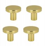 B&B 4 db Kerek bútorfogantyú fém 2, 5cm arany szálcsiszolt szekrénygomb (Z4 G106 BZ)