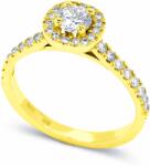 White & Black 0, 58 karátos gyémánt eljegyzési gyűrű - Halo - IGI (AU13988)