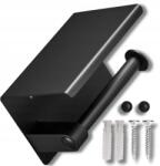  Wc papírtartó Loft Toalett polccal, fekete matt, fém akasztó (Uchwyt WC na papier Loft Toaletowy z półką)