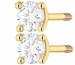 ZŁOCISTO Arany Fülbevaló Csavaros Zárású Gyémántok Arany 585 Ajándék Gravírozás (DLA DZIEWCZYNY NARZECZONEJ)