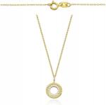 Lovrin Női arany nyaklánc 585-ös karika cirkónia kövekkel, elegáns ajándék, 14 karátos, divatos (Lovrin)