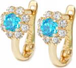 Lovrin Arany Fülbevaló Virágos 585 Lazúrkék Cirkónia modern minta 14k ajándék (60826575)